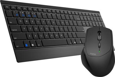 Rapoo 9500M Multi-mode Wireless Ultra-slim Combo Set Zwart