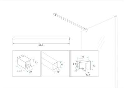 Wiesbaden Stabilisatiestang 120 cm Mat Zwart