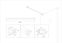 Stabilisatiestang Wiesbaden Slim | 120 cm | t.b.v. inloopdouce | Zwart mat - thumbnail