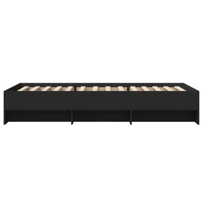 Bedframe bewerkt hout zwart 100x200 cm