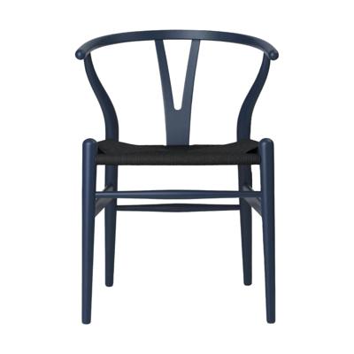 Carl Hansen & Søn CH24 Wishbone Stoel - Colours Steel Blue met zwarte zitting