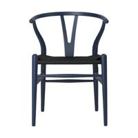 Carl Hansen & Søn CH24 Wishbone Stoel - Colours Steel Blue met zwarte zitting - thumbnail