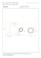 Lucide JOLAN - Oplaadbare Bureaulamp/Klemlamp/Wandlamp - Accu/Batterij - LED Dim to warm - 1x3,5W 2700K/5700K - Taupe - thumbnail