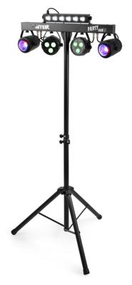 Max PartyBar 10 Discostroboscoop Zwart Geschikt voor gebruik binnen