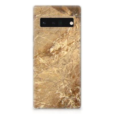 Google Pixel 6 Pro | TPU | Siliconen hoesje | Marmer Creme