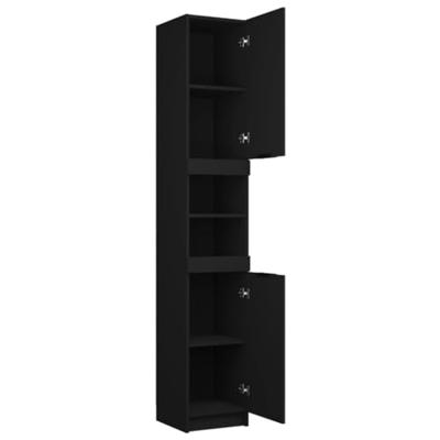 Badkamerkast 32x34x188,5 cm bewerkt hout zwart