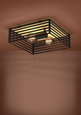 Stars of Light PlafondlampCidraz vierkant met hout - 390163