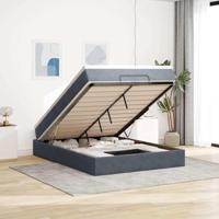 Ottoman bed met matras 140x200cm fluweel donkergrijs - thumbnail