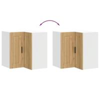 Keuken hoekkast "Porto" bewerkt hout artisanaal eikenkleur - thumbnail