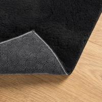 Vloerkleed laagpolig zacht en wasbaar 160x230 cm zwart - thumbnail