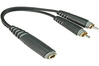Klotz AYU-6 Y-adapterkabel 6.3 mm jack naar RCA 0.2 meter - thumbnail