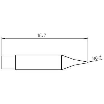 Weller RTM 004 B Soldeerpunt Afgeschuind Grootte soldeerpunt 0.4 mm Lengte soldeerpunt: 18.5 mm Inhoud: 1 stuk(s)