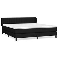 Boxspring met matras stof zwart 160x200 cm - thumbnail
