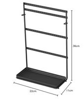 Metaltex sieradenrek 22x11x36 cm mat zwart/metaal - thumbnail