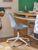 Kinderbureaustoel met wieltjes blauw - thumbnail