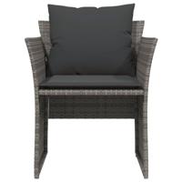 Tuinstoel met voetenbank poly rattan grijs - thumbnail