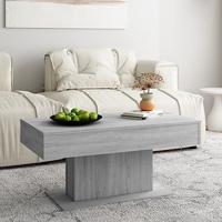 Salontafel 96x50x45 cm bewerkt hout grijs sonoma eikenkleurig - thumbnail