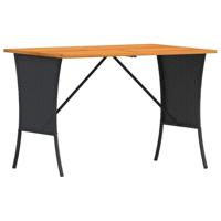 3-delige Loungeset met kussens poly rattan zwart - thumbnail