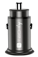 Techly IUSB2-CAR5-AC38W oplader voor mobiele apparatuur Universeel Zwart Sigarettenaansteker Snel op - thumbnail