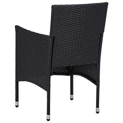 Tuinstoelen poly rattan 2 stuks zwart