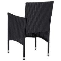 Tuinstoelen poly rattan 2 stuks zwart - thumbnail