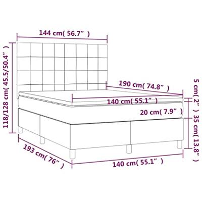 Boxspring met matras en LED stof taupe 140x190 cm