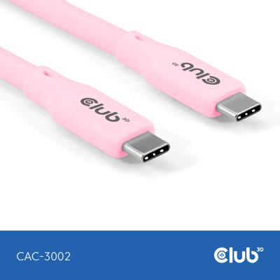 club3D USB-C-kabel USB-C stekker 2.00 m Pink CAC-3002 club3D USB-C-kabel USB-C stekker 2.00 m Pink CAC-3002