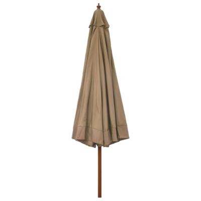 VidaXL Parasol met houten paal 330 cm taupe