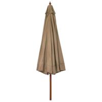 VidaXL Parasol met houten paal 330 cm taupe - thumbnail