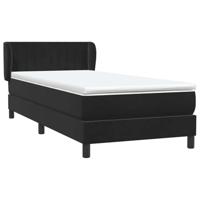 Boxspring met matras fluweel zwart 90x220 cm - thumbnail