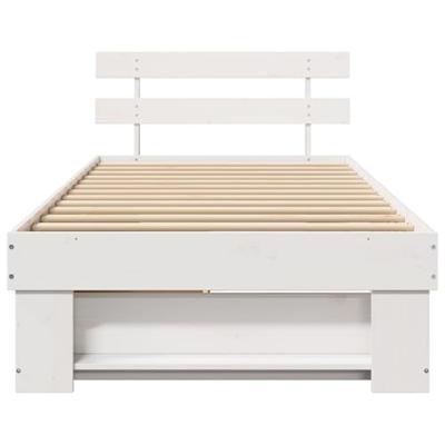 Bedframe met hoofdeinde Wit 90 x 190 cm Massief grenenhout