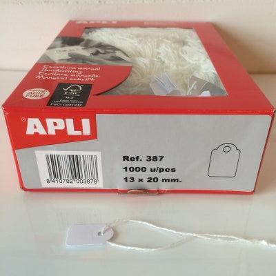 Hangetiket met koord 13x20 mm 387-1000st