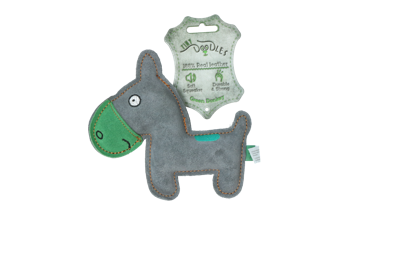 Holland Animal Care Tiny Doodles Doggy - Doodles Donkey - Hondenspeelgoed - Hondenspeelgoed met piep - Groen - 17 cm
