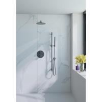 Fortifura Calvi Inbouw Regendoucheset - rond - thermostatisch - wandarm - glijstang - 25cm hoofddouche - staaf handdouche - gladde doucheslang - Geborsteld Gunmetal PVD SW720563/SW720556/SW1159495/SW721165/SW767491/SW11 - thumbnail