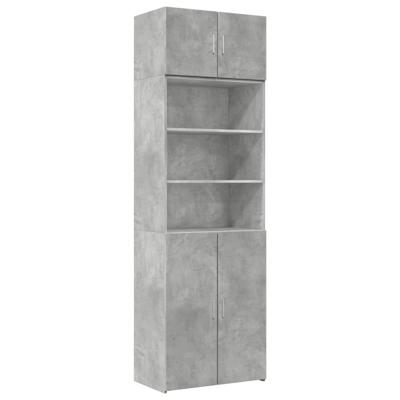Opbergkast 70x42,5x225 cm bewerkt hout betongrijs - thumbnail