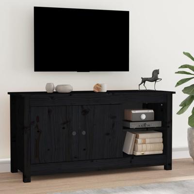 Tv-meubel 103x36,5x52 cm massief grenenhout zwart Tv-meubel 103x36,5x52 cm massief grenenhout zwart