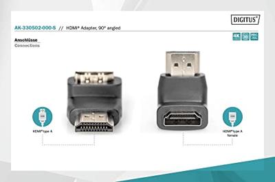 Digitus AK-330502-000-S HDMI Adapter [1x HDMI-stekker - 1x HDMI-bus] Zwart