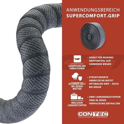 CONTEC stuurlint "supercomfort.grip" ct handlebar tapes superc t.grip gray 200mm