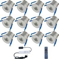Velvalux LED Veranda Inbouwspots Set - 12 Stuks - 3W - 4000K - Dimbaar - IP65 - thumbnail