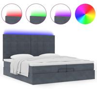 Ottoman bed met matrassen en LED's 200x200cm fluweel - thumbnail