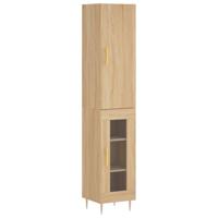 Hoge kast 34,5x34x180 cm bewerkt hout sonoma eikenkleurig - thumbnail