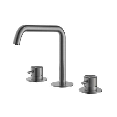Hotbath Wastafelmengkraan Archie 3 Gats Zonder Waste Geborsteld Gunmetal PVD Hotbath Wastafelmengkraan Archie 3 Gats Zonder Waste Geborsteld Gunmetal PVD