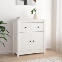 Dressoir 70x35x80 cm massief grenenhout wit - thumbnail