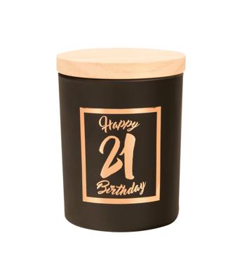 Paperdreams Geurkaars klein roze/zwart - 21 jaar