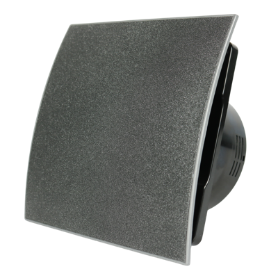 Whisper Pro-design Badkamerventilator - Ø100mm - Met Nalooptimer + Vochtsensor - Gebogen Kunststof - Grafiet Deluxe