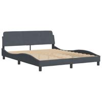 Bedframe zonder matras 160x200 cm fluweel donkergrijs - thumbnail