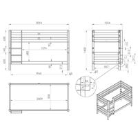 Vipack stapelbed Pino - wit - 209,4x105,4x140 cm - thumbnail