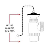 Washbasin Siphon Mirtak v70 Plastic PVC - thumbnail
