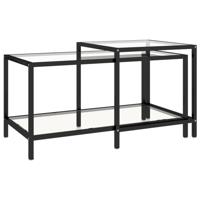 2-delige Salontafelset gehard glas transparant - thumbnail