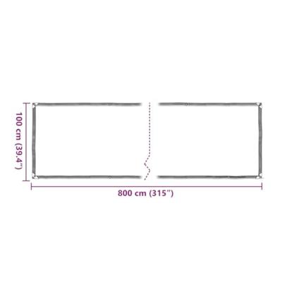 VidaXL Plantenafdekking met zeilringen 1x8 m polyethyleen